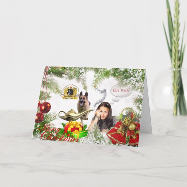 Cartes Pour Fêtes Annuelles One Wish - Berger allemand Noël (Devant)