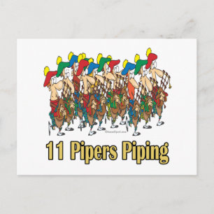 Cartes Pour Fêtes Annuelles onze pipettes piping 11e jour de noël