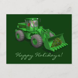 Cartes Pour Fêtes Annuelles Opérateur de bulldozer du Père Noël