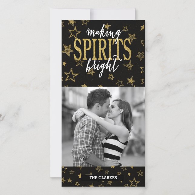 CARTES POUR FÊTES ANNUELLES OR CHIC | FABRIQUER DES ÉTOILES BRILLANTES (Devant)