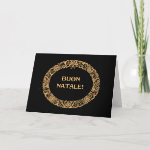 Cartes Pour Fêtes Annuelles Or-effet italien de guirlande de Noël, noir