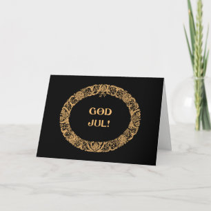 Cartes Pour Fêtes Annuelles Or-effet norvégien de guirlande de Noël, noir