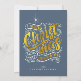 Cartes Pour Fêtes Annuelles Or magique ID441 de typographie de Noël