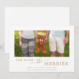 Cartes Pour Fêtes Annuelles Or minimal Plus La Grossesse Plus Merrier Photo