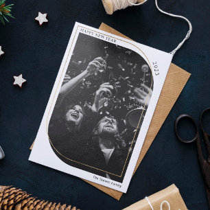 Cartes Pour Fêtes Annuelles Or moderne nouvelle année couverture photo noir bl
