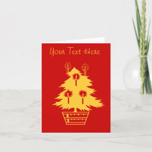 Cartes Pour Fêtes Annuelles or Noël arbre design rouge