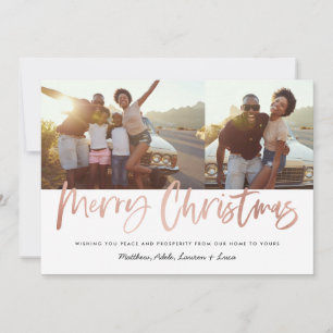 Cartes Pour Fêtes Annuelles Or rose moderne Noël multi photo