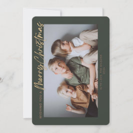Cartes Pour Fêtes Annuelles Or Simple Photo Joyeux Noël