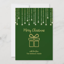 Or vert Noël présent pin
