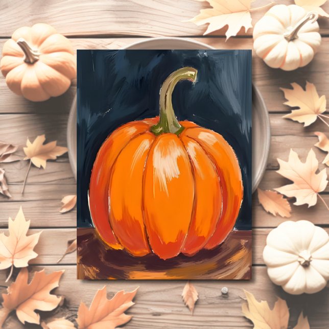 Cartes Pour Fêtes Annuelles Orange Citrouille Halloween Thanksgiving (Créateur téléchargé)