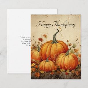 Cartes Pour Fêtes Annuelles Orange Citrouille Russe Automne Thanksgiving
