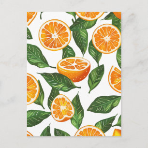 Cartes Pour Fêtes Annuelles Orange de fruit botanique Citrus sans couture