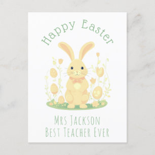 Cartes Pour Fêtes Annuelles Orange Easter Bunny meilleur enseignant