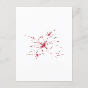 Cartes Pour Fêtes Annuelles Orangé rouge, cyan et point magenta