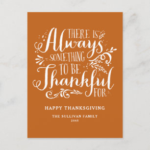 Cartes Pour Fêtes Annuelles Orange toujours remerciant Citation Thanksgiving