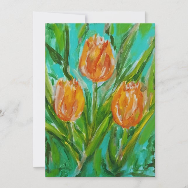 Cartes Pour Fêtes Annuelles Orange Tulips (Devant)