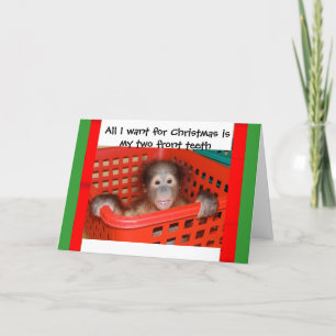 Cartes Pour Fêtes Annuelles Orangutan Baby Carol de Noël