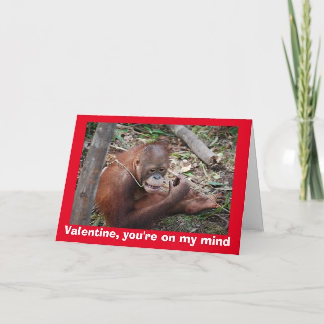 Cartes Pour Fêtes Annuelles Orangutan Valentine (Devant)
