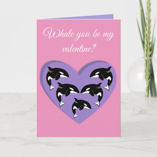 Cartes Pour Fêtes Annuelles Orca Killer Whale Valentines Day (Devant)