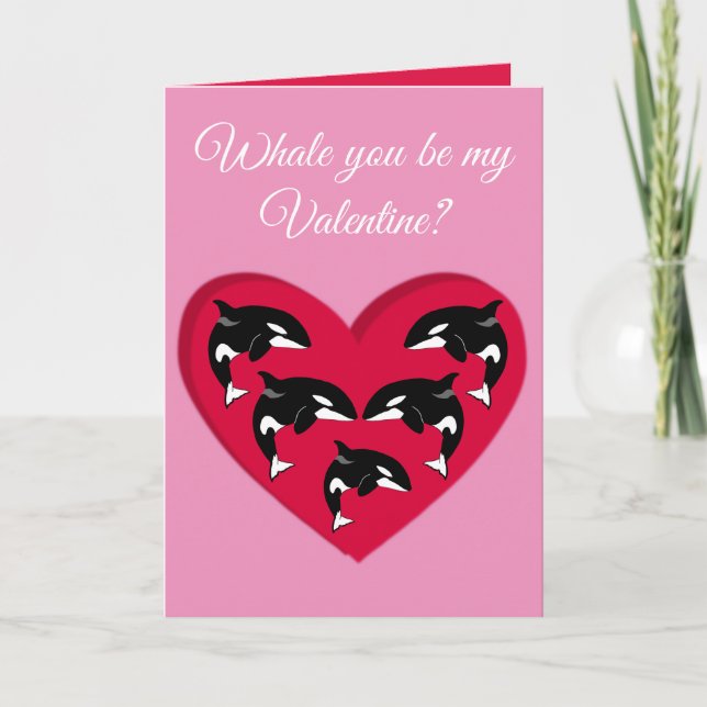 Cartes Pour Fêtes Annuelles Orca Killer Whale Valentines Day (Devant)
