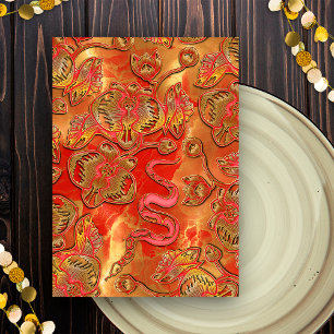 Cartes Pour Fêtes Annuelles Orchidée rouge et or Nouvel An chinois