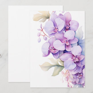 Cartes Pour Fêtes Annuelles Orchidées Lavande Élégantes Occasions Spéciales