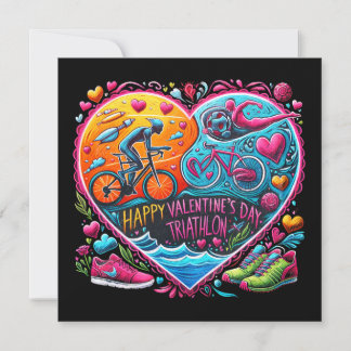 Cartes Pour Fêtes Annuelles Oreiller Thème Triathlon Saint-Valentin, en forme 