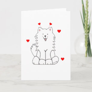 Cartes Pour Fêtes Annuelles Oreilles de Valentine de Samoyed