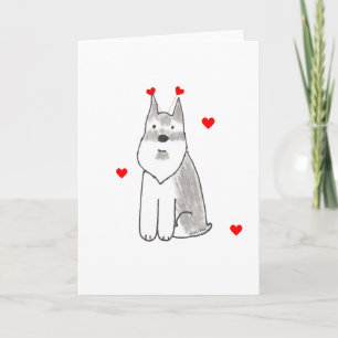 Cartes Pour Fêtes Annuelles Oreilles de Valentine de Schnauzer