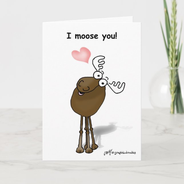 Cartes Pour Fêtes Annuelles Orignaux de Valentine (Devant)