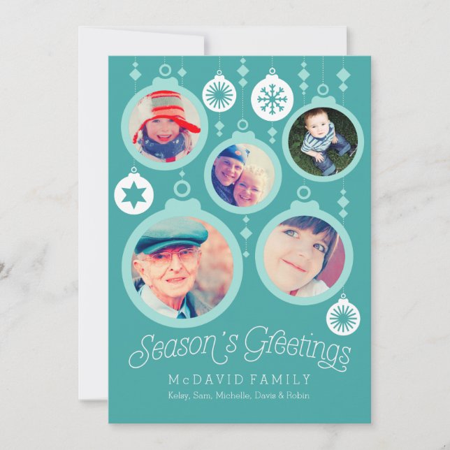 Cartes Pour Fêtes Annuelles Ornaments de Christmas (Devant)