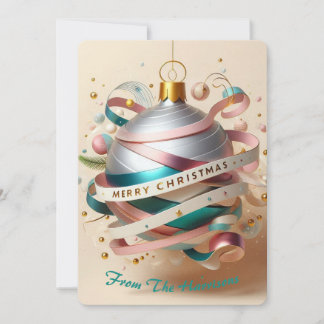 Cartes Pour Fêtes Annuelles Ornement à ruban en spirale