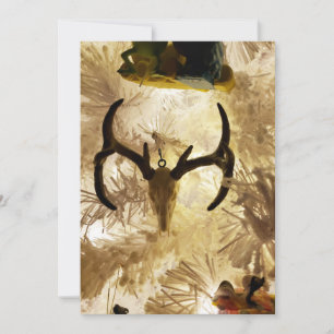 Cartes Pour Fêtes Annuelles ornement crâne cerf arbre de Noël blanc
