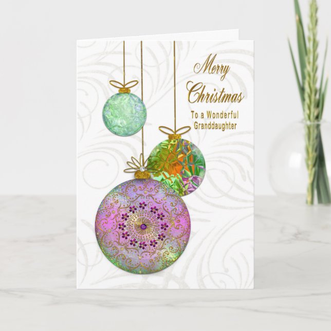 Cartes Pour Fêtes Annuelles Ornement d'Arbre de Noël Petite-Fille (Devant)