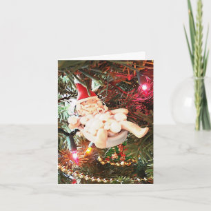 Cartes Pour Fêtes Annuelles Ornement de bain moussant de Père Noël