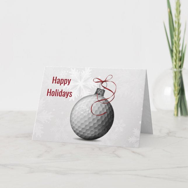 Cartes Pour Fêtes Annuelles ornement de balle de golf Vacances (Devant)