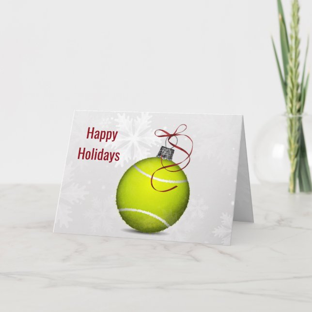 Cartes Pour Fêtes Annuelles ornement de balle de tennis Fêtes Salutations (Devant)