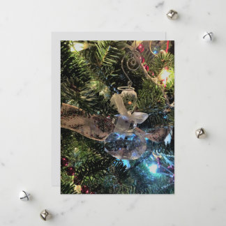 Cartes Pour Fêtes Annuelles Ornement de bonhomme de neige en verre sur l'arbre