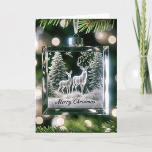 Cartes Pour Fêtes Annuelles Ornement de cerf en verre de Noël