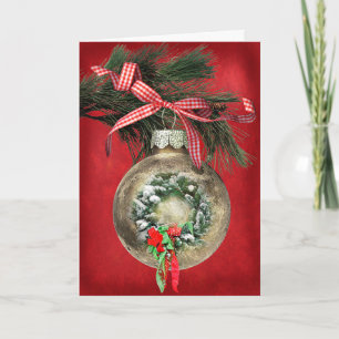 Cartes Pour Fêtes Annuelles Ornement de la couronne de Noël