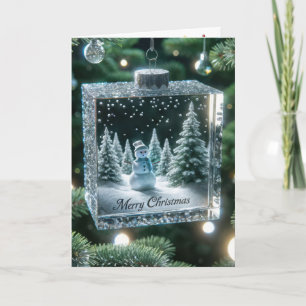 Cartes Pour Fêtes Annuelles Ornement de neige de Noël en verre