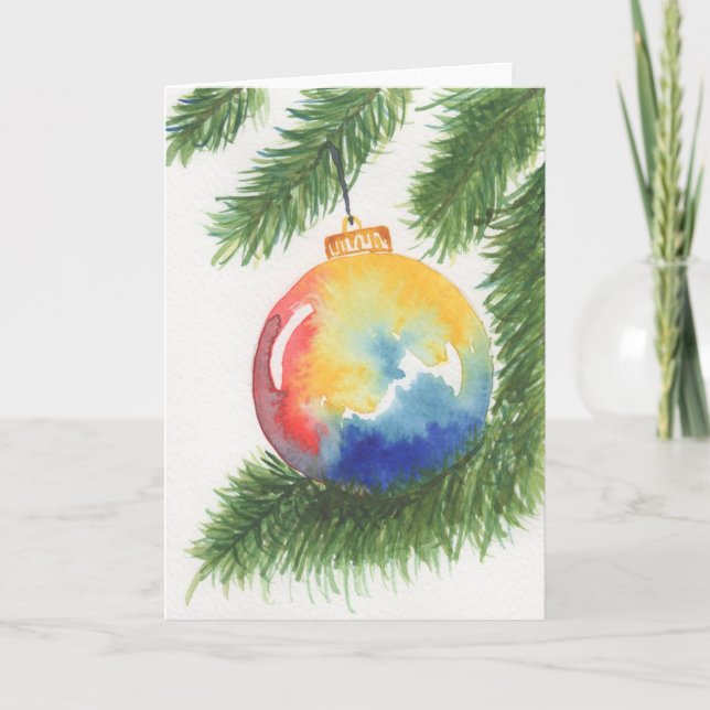 Cartes Pour Fêtes Annuelles Ornement de Noël (Devant)
