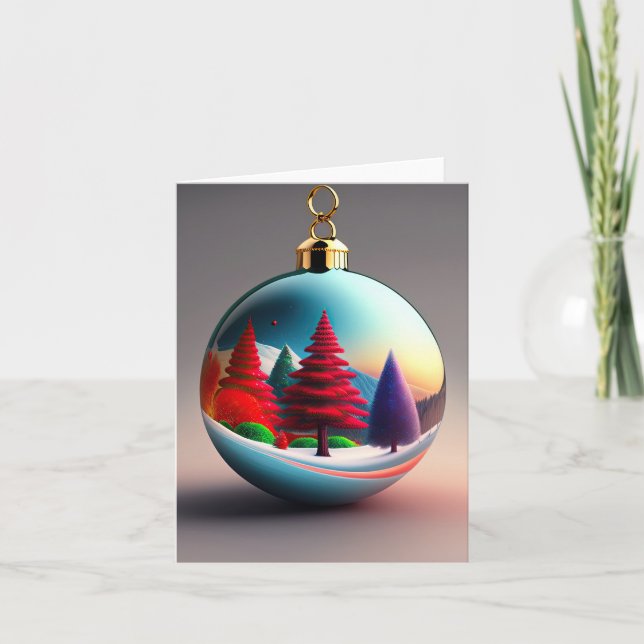 Cartes Pour Fêtes Annuelles Ornement de Noël (Devant)