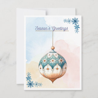 Cartes Pour Fêtes Annuelles Ornement de Noël à l'aquarelle Saison 'salutations