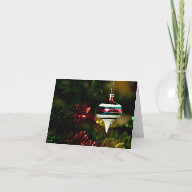Cartes Pour Fêtes Annuelles Ornement de Noël (blanc) (Devant)