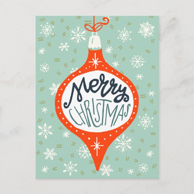 Cartes Pour Fêtes Annuelles Ornement de Noël dessiné à la main (Devant)