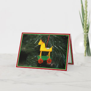 Cartes Pour Fêtes Annuelles Ornement de Noël du petit chien jaune