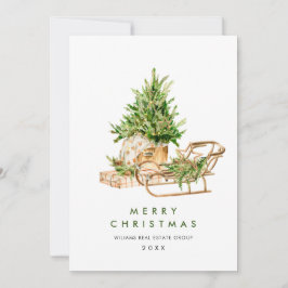 Cartes Pour Fêtes Annuelles Ornement de Noël élégant Message d'entreprise