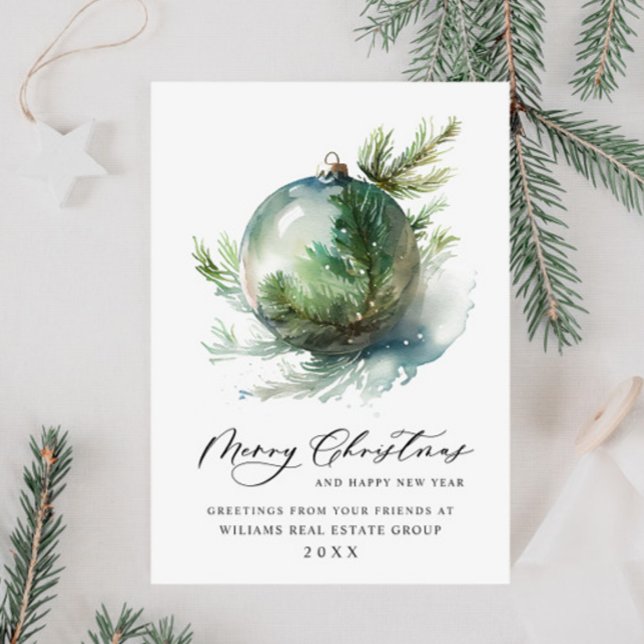 Cartes Pour Fêtes Annuelles Ornement de Noël élégant pour salutations d'entrep (Créateur téléchargé)