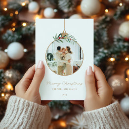 Cartes Pour Fêtes Annuelles Ornement de Noël Moderne Joyeux Noël Photo